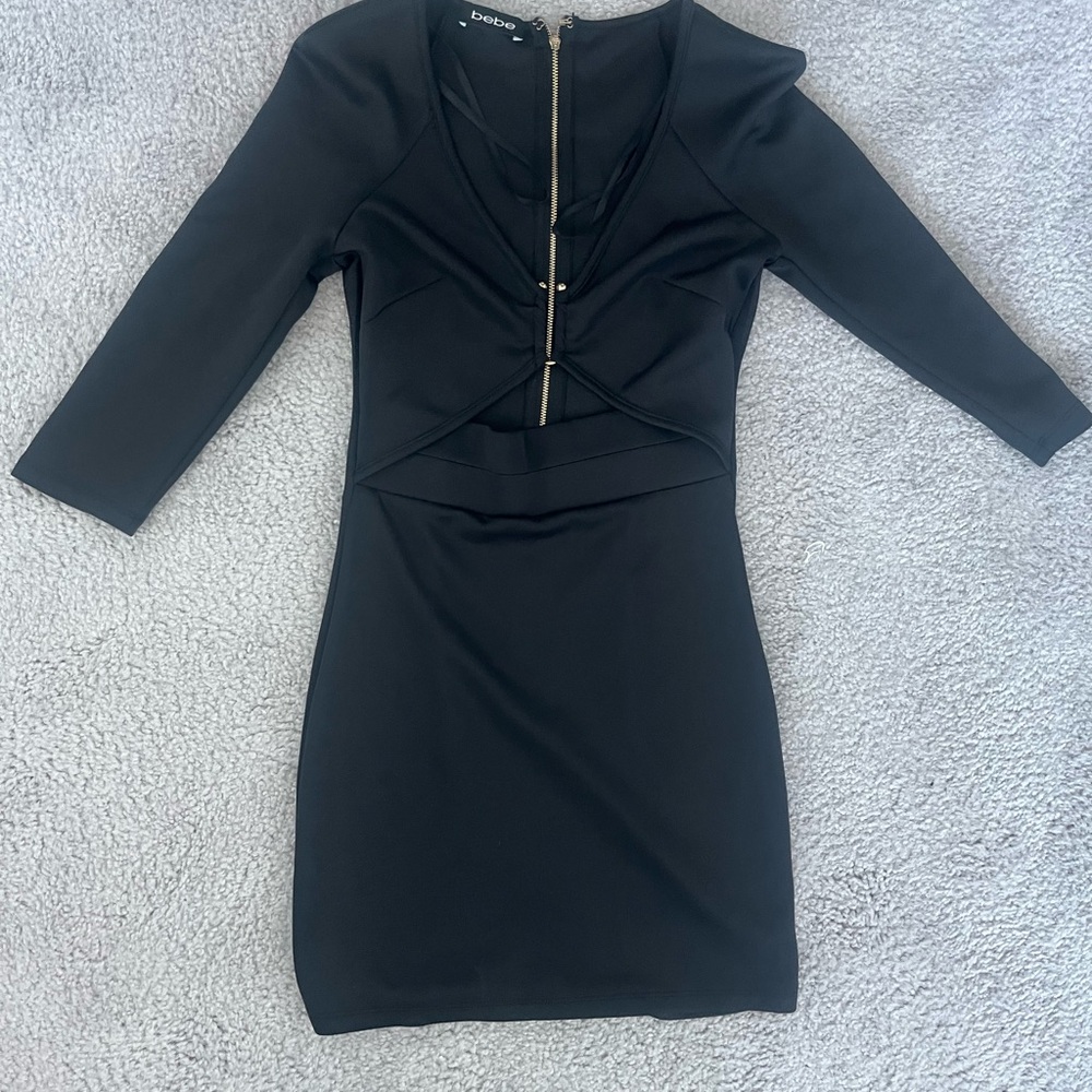 bebe Black Long 3/4 Sleeve Dress